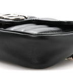 Calfskin Matelasse Aria Super Mini GG Marmont Shoulder Bag Black