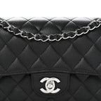 Caviar Quilted Small Double Flap Black