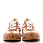 Nylon Brushed Suede Flow Runner Sneakers 40 Red Soft White