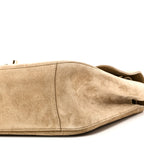 Suede Calfskin Small Souplissimo Maxi Flap Dark Beige