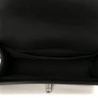 Patent Calfskin Quilted Small Boy Flap Plexiglass Black