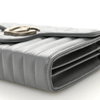 Calfskin Matelasse Aria GG Marmont Chain Wallet Deep Grey