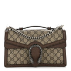 GG Supreme Monogram Textured Dollar Calfskin Top Handle Dionysus Shoulder Bag Beige Ebony New Acero