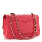 Caviar Quilted Medium Double Flap Dark Pink