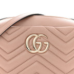Calfskin Matelasse Small GG Marmont Camera Bag Pink Beige