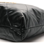 Shiny Calfskin Quilted Chanel 22 Black