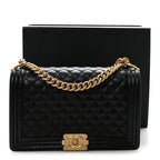 Caviar Quilted New Medium Boy Flap Black