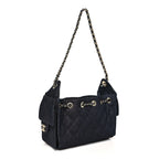 Denim Quilted Mini Chanel 25 Handbag Dark Blue