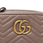 Calfskin Matelasse Small GG Marmont Chain Shoulder Bag Porcelain Rose