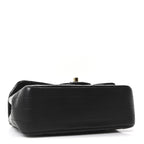Lambskin Chevron Quilted Mini Rectangular Flap Black