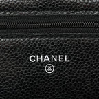 Caviar Quilted Wallet On Chain WOC Black