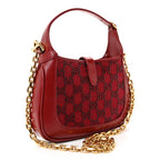 Calfskin Beaded Embroidery GG Monogram Mini Jackie 1961 Cherry Red
