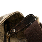 GG Supreme Monogram Small Flat Messenger Bag Dark Brown