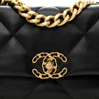 Lambskin Quilted Medium Chanel 19 Flap Black