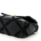 Calfskin Crochet Medium Chanel 19 Flap Black