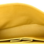 Lambskin Quilted Medium Double Flap Yellow