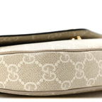 GG Supreme Monogram Textured Dollar Calfskin Web Mini Ophidia Envelope Shoulder Bag Beige Mystic White Oatmeal