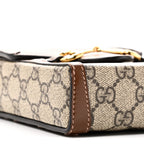 GG Supreme Monogram Mini Horsebit 1955 Crossbody Bag Beige Brown Sugar