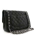 Caviar Quilted Jumbo Double Flap Black