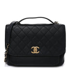 Caviar Quilted Large Business Affinity Flap Black