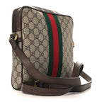 GG Supreme Monogram Web Small Ophidia Messenger Bag Brown
