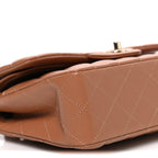 Lambskin Quilted Small Double Flap Brown