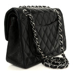 Lambskin Quilted Small Double Flap Black