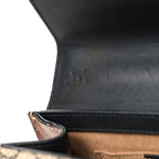 GG Supreme Monogram Calfskin Small Padlock Shoulder Bag Beige Black Cuir