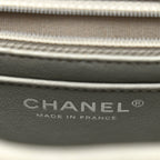 Caviar Quilted Mini Rectangular Flap Light Grey