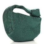 Crystal Embellished Satin Mini Hotfix Jodie Emerald