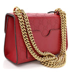 Guccissima Small Padlock Shoulder Bag Hibiscus Red