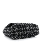 Tweed Quilted Maxi Chanel 19 Flap Black Silver Ecru