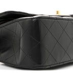 Lambskin Quilted Small Double Flap Black