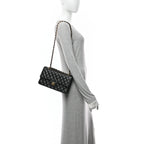 Lambskin Quilted Medium Double Flap Black