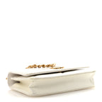 Shiny Crumpled Calfskin Quilted Chanel 19 Wallet On Chain WOC White