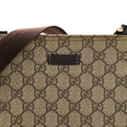 GG Supreme Monogram Small Flat Messenger Bag Dark Brown
