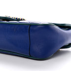 Azalea Calfskin Enamel Matelasse Diagonal Small Torchon GG Marmont Shoulder Bag Imperial Blue Pavone