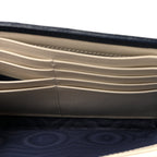 Vintage Effect Calfskin Matelasse Diagonal Torchon GG Marmont Chain Wallet Mystic White Blue Agata