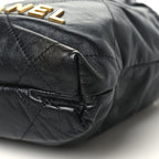 Shiny Calfskin Quilted Mini Chanel 22 Black