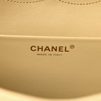 Suede Calfskin Small Souplissimo Maxi Flap Dark Beige
