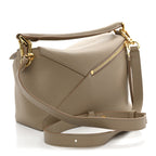Grained Calfskin Small Puzzle Edge Bag Sand