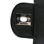 Patent Calfskin Quilted Bi-Color Medium Double Flap Black Red
