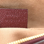 Textured Dollar Calfskin Web Small Ophidia Dome Shoulder Bag Burgundy