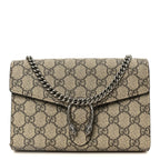 GG Supreme Monogram Mini Dionysus Chain Wallet Beige Taupe