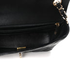 Lambskin Quilted Mini Rectangular Flap Black