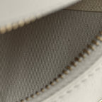 Shiny Goatskin Quilted Chanel 19 Round Clutch With Chain White