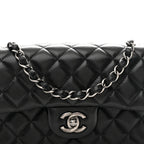Lambskin Quilted Mini Rectangular Flap Black