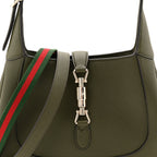 Sea Calfskin Web Medium Jackie 1961 Hobo Dark Green