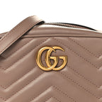 Calfskin Matelasse Mini GG Marmont Chain Shoulder Bag Porcelain Rose