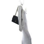 Lambskin Quilted Jumbo Double Flap Black